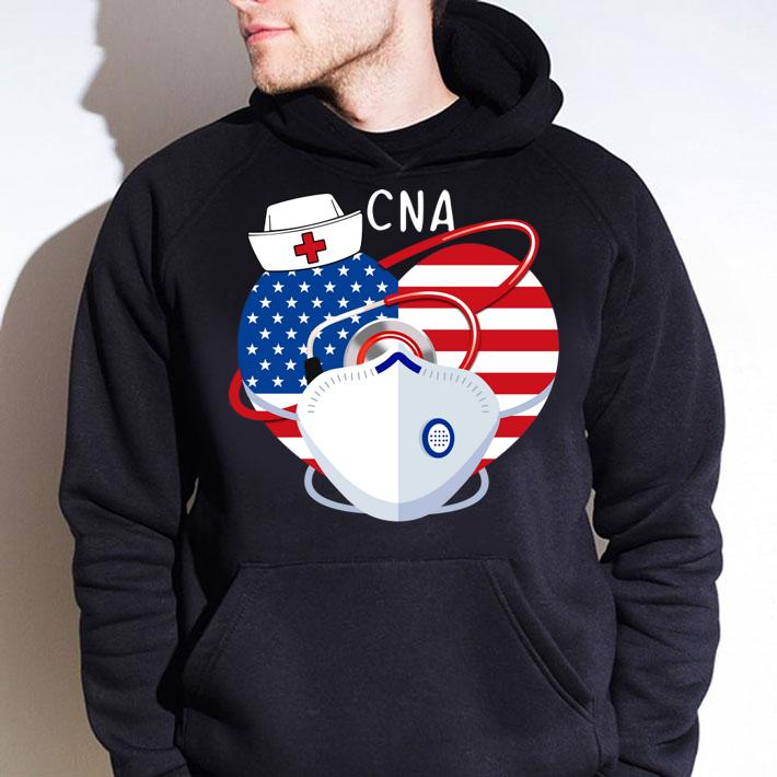 CNA American Flag Nurse Heart Mask Stethoscope t-shirt hoodie