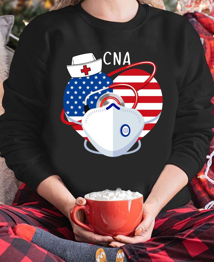 CNA American Flag Nurse Heart Mask Stethoscope t-shirt sweatshirt
