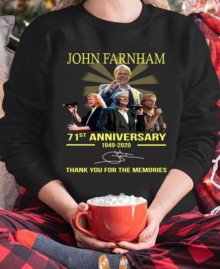 John Farnham 71st Anniversary Thank You For The Memories t-shirt sweatshirt
