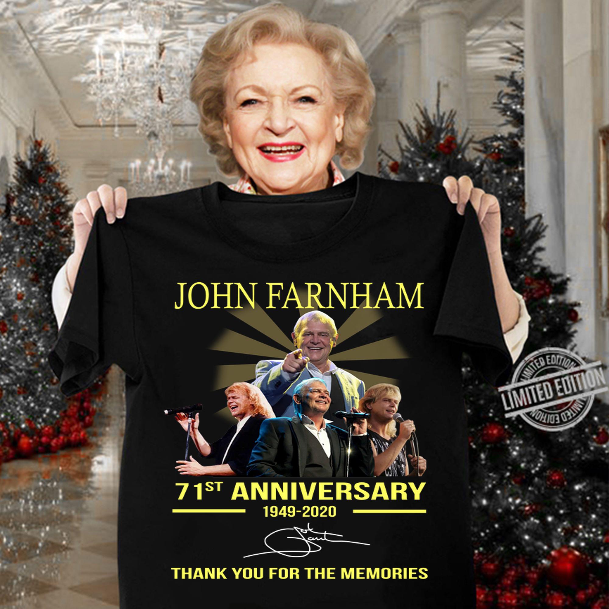 John Farnham 71st Anniversary Thank You For The Memories t-shirt woman shirt