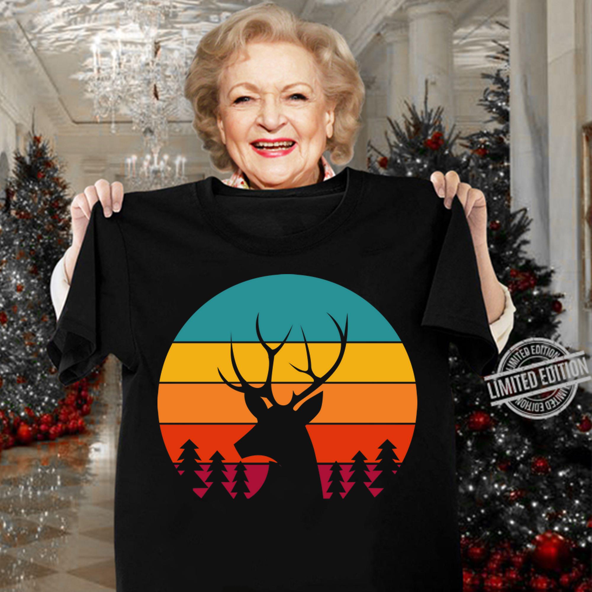 Vintage Sunrise Retro Sunset Deer Buck Antlers Classic t-shirt woman shirt