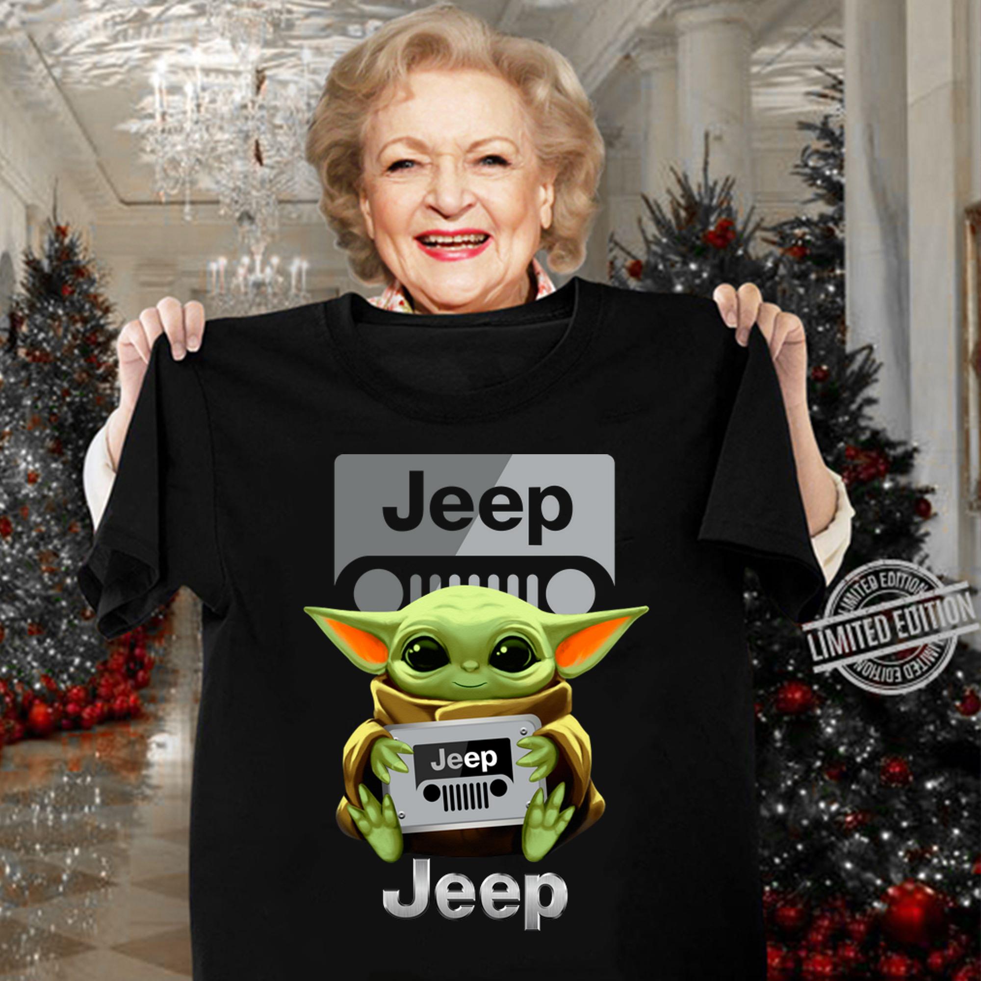 Baby Yoda Hug Jeep t-shirt woman shirt