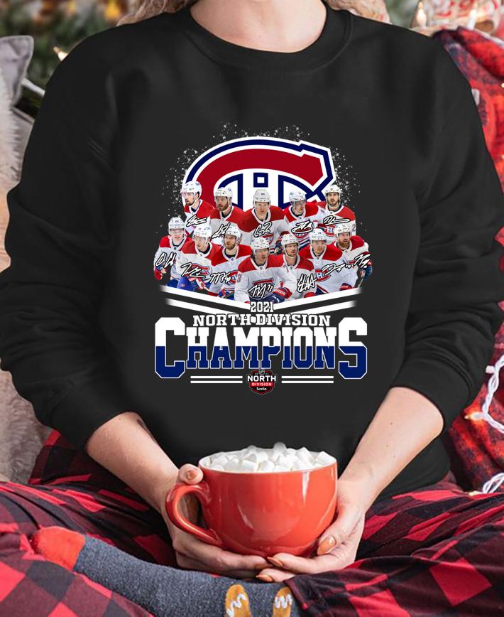 Montreal Canadiens 2021 North Division Champions Signatures t-shirt sweatshirt