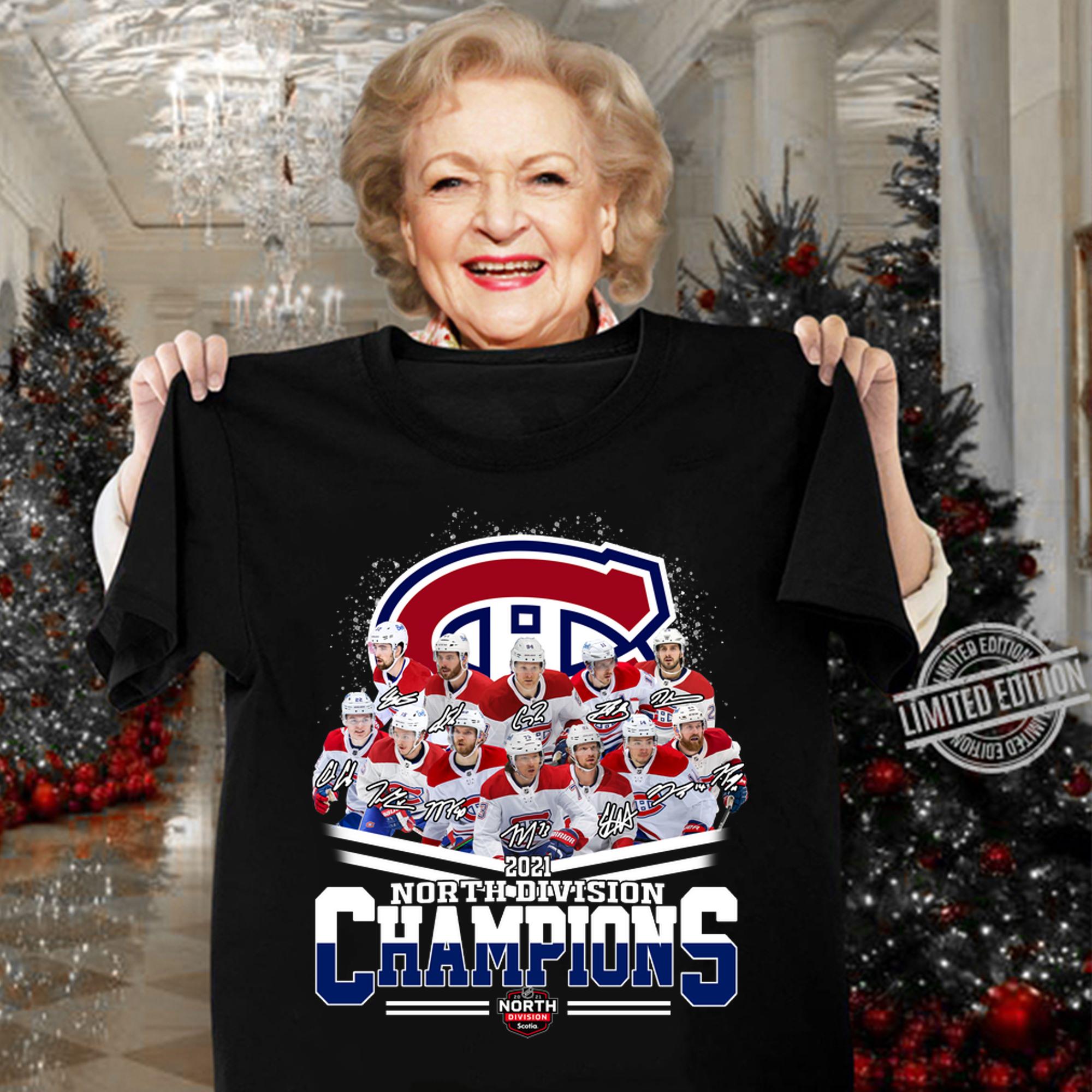 Montreal Canadiens 2021 North Division Champions Signatures t-shirt woman shirt