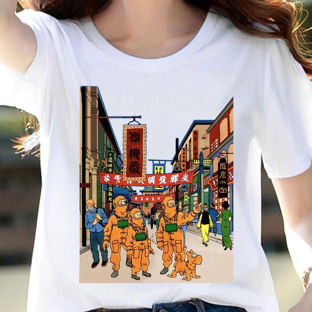Tintin In Wuhan t-shirt woman shirt