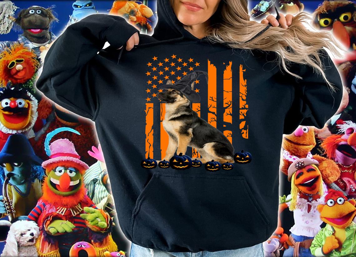 Happy Halloween German Shepherd Flag American Gift t-shirt hoodie