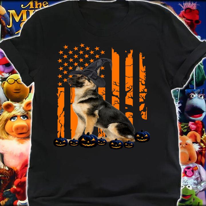 Happy Halloween German Shepherd Flag American Gift t-shirt shirt
