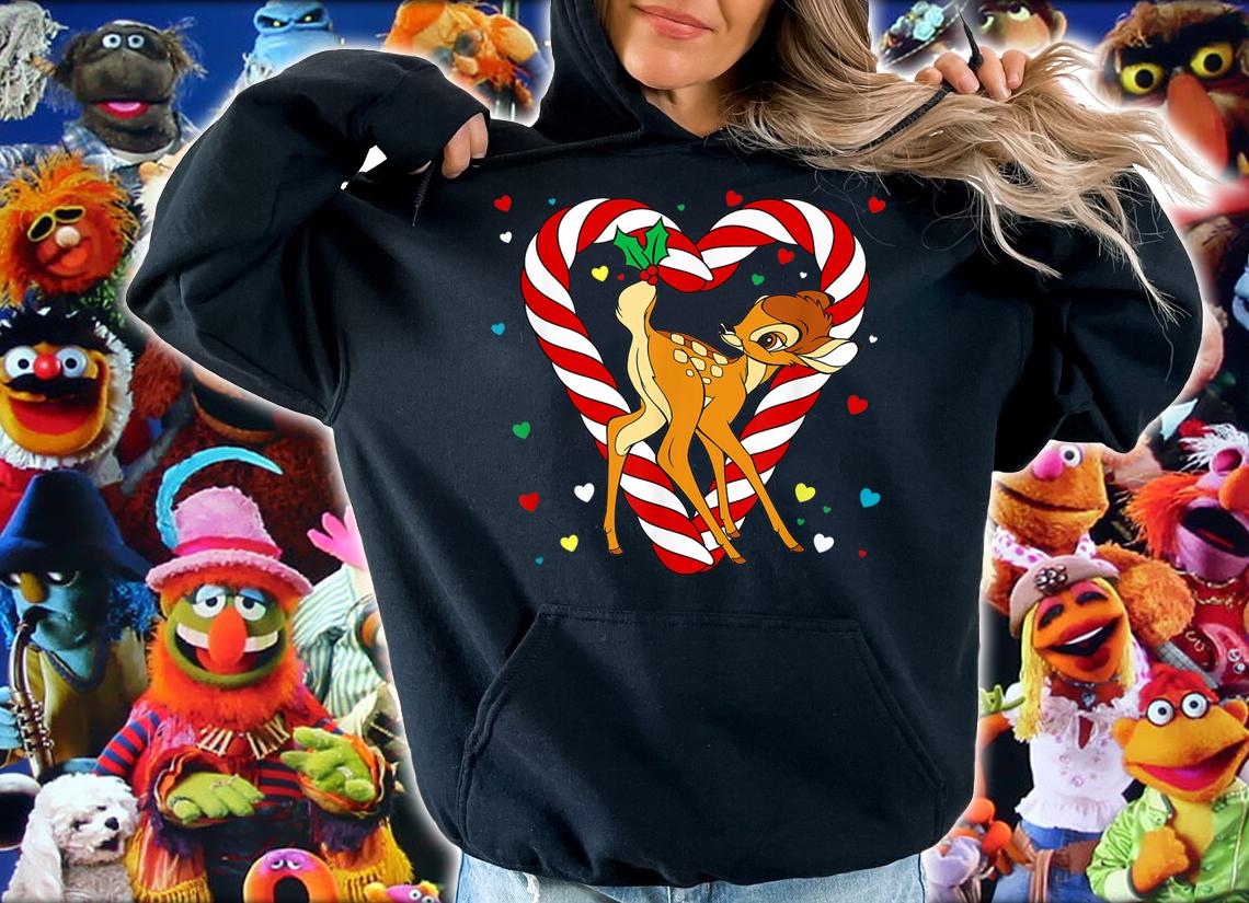 Disney Bambi Candy Cane Christmas t-shirt hoodie