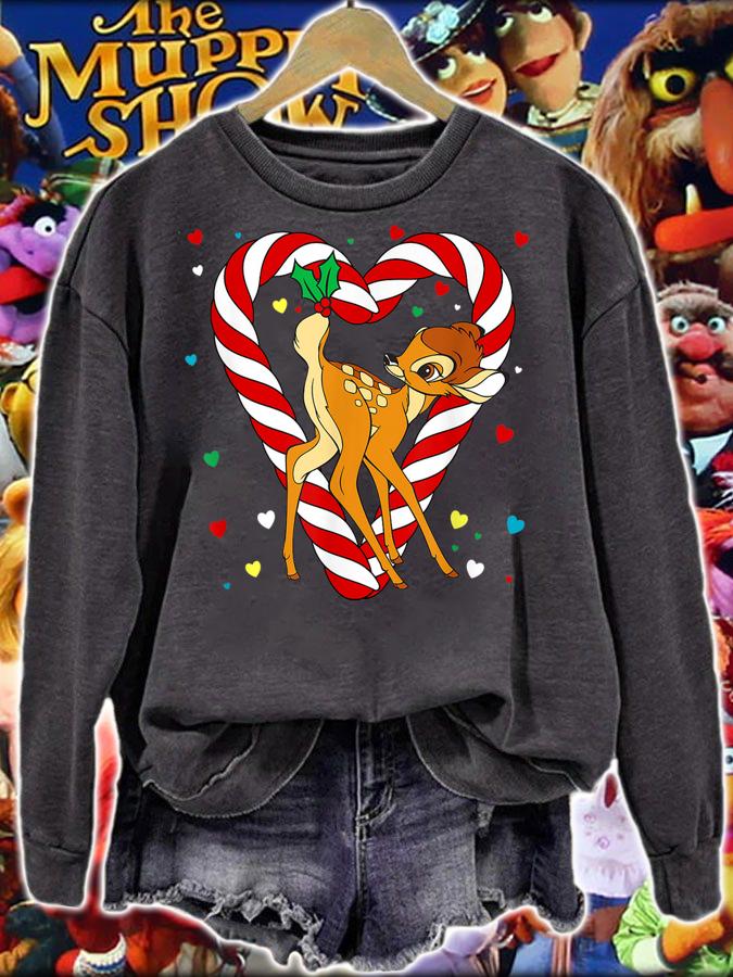 Disney Bambi Candy Cane Christmas t-shirt sweatshirt