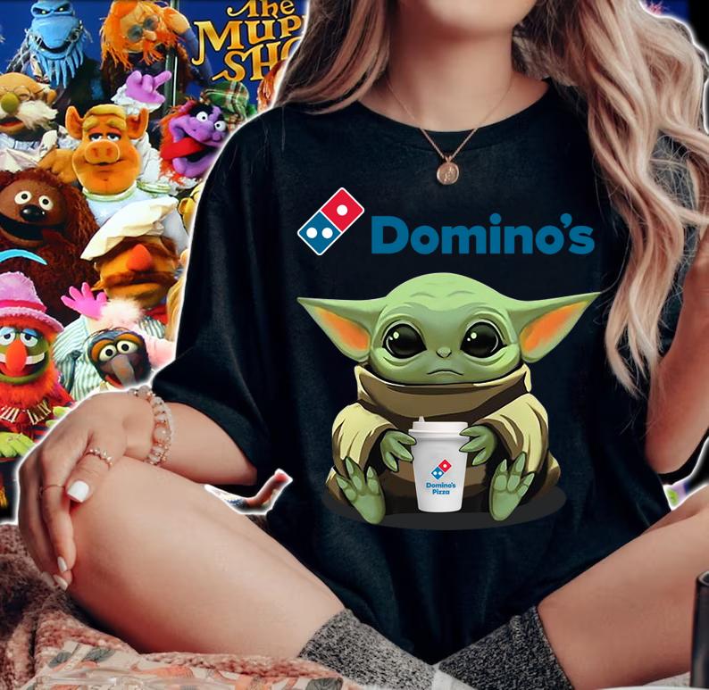 Star Wars Baby Yoda Hug Domino’s Pizza t-shirt woman shirt