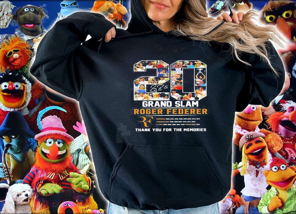 20 Grand Slam Roger Federer signature thank you for the memories Legend shirt t-shirt hoodie