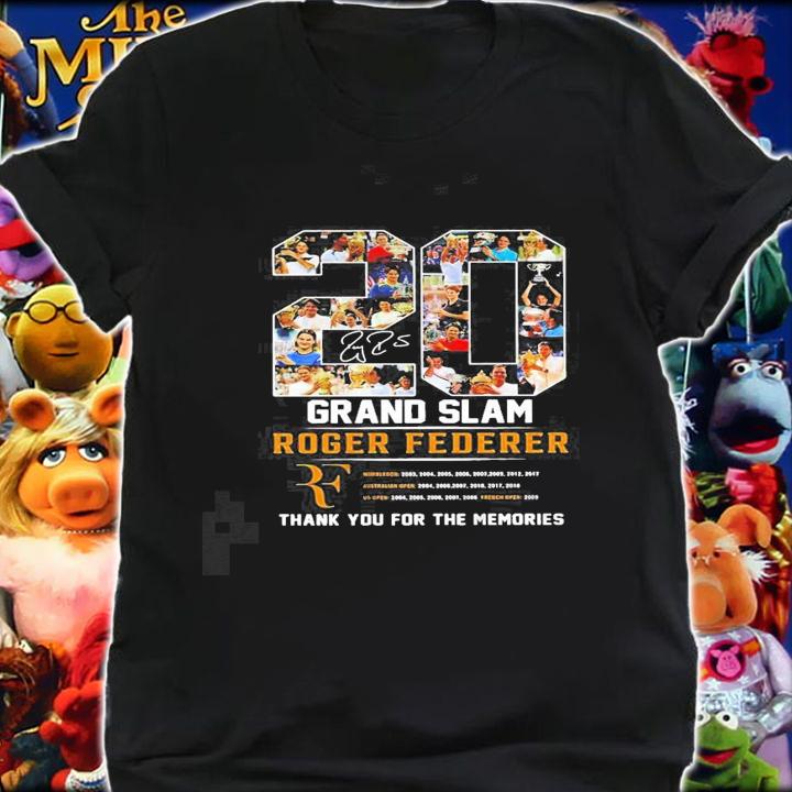 20 Grand Slam Roger Federer signature thank you for the memories Legend shirt t-shirt shirt