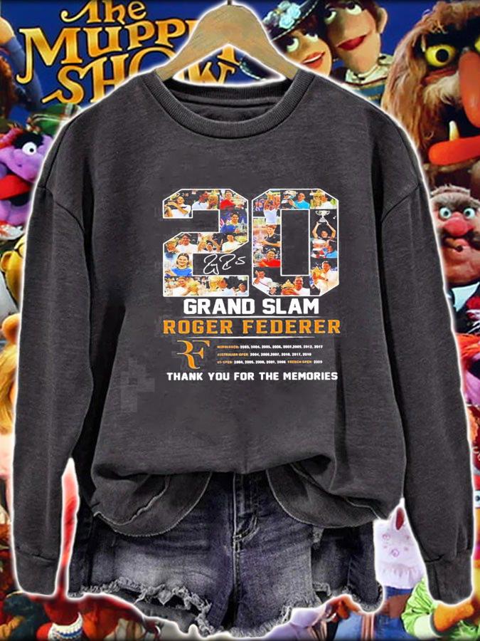 20 Grand Slam Roger Federer signature thank you for the memories Legend shirt t-shirt sweatshirt