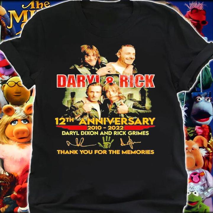 Daryl and Rick 12th anniversary 2010 2022 thank you for the memories shirt t-shirt shirt