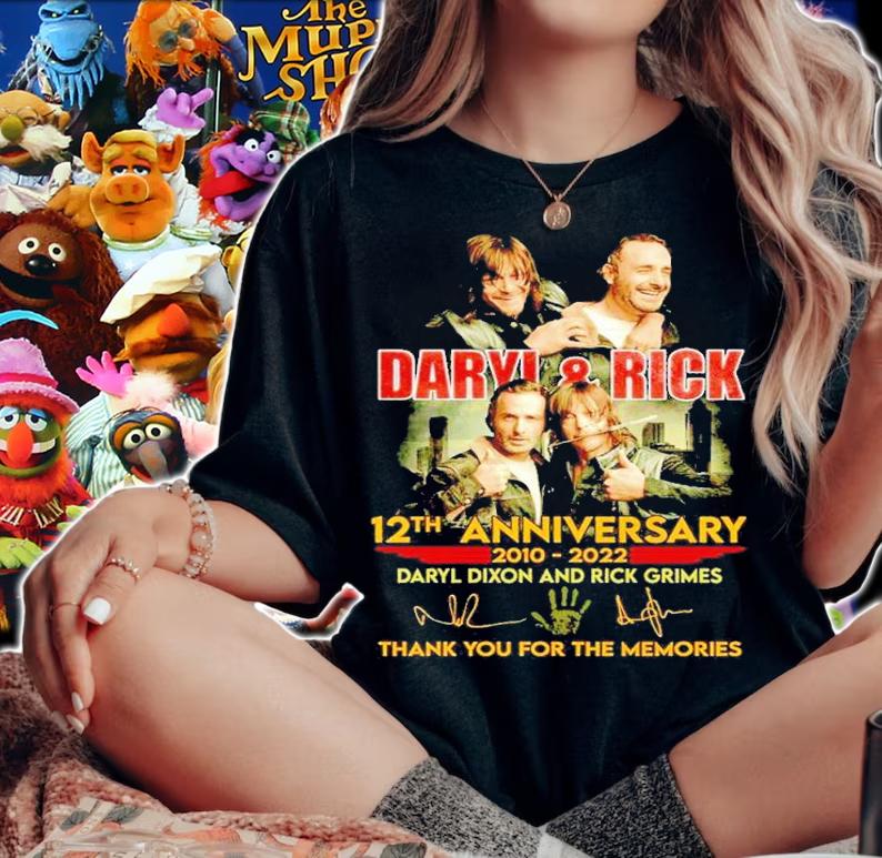 Daryl and Rick 12th anniversary 2010 2022 thank you for the memories shirt t-shirt woman shirt