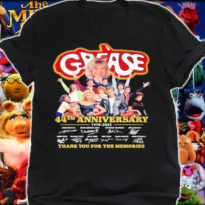 Grease 44th anniversary 1978 2022 thank you for the memories shirt t-shirt