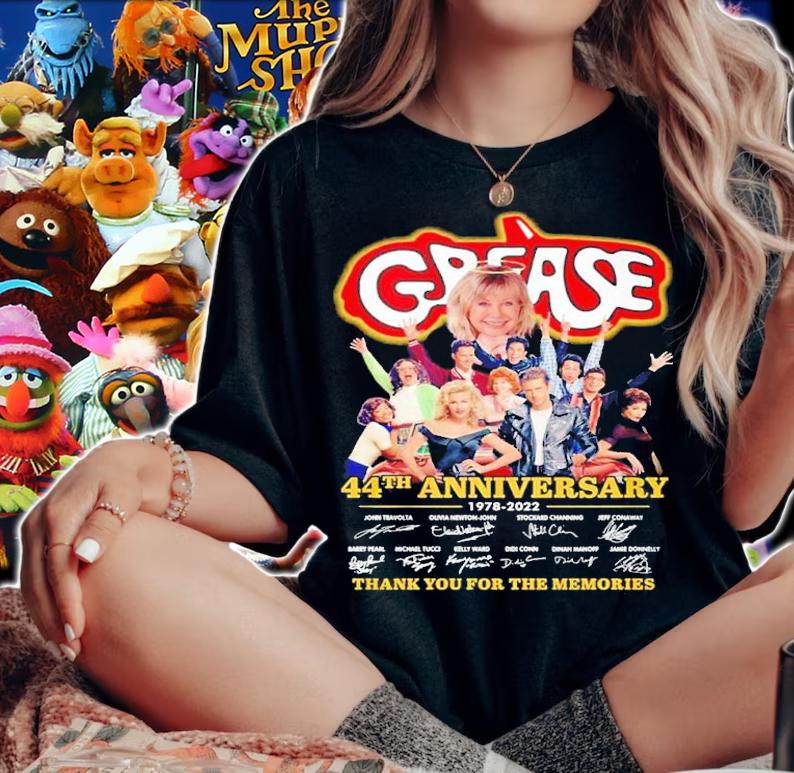 Grease 44th anniversary 1978 2022 thank you for the memories shirt t-shirt