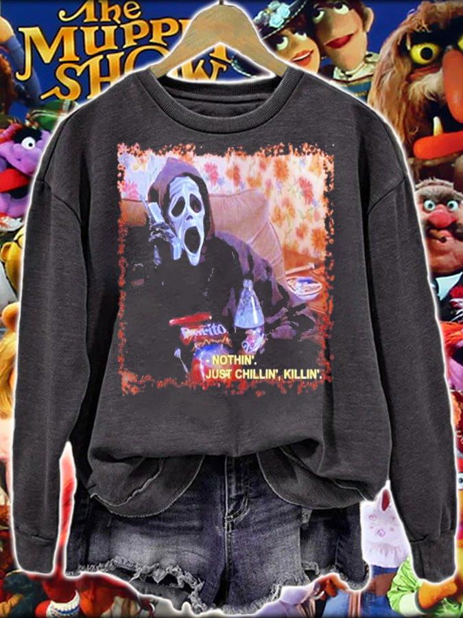 Let's Watch Scary Movies Nothin' Chillin Killin Horror Shirt t-shirt