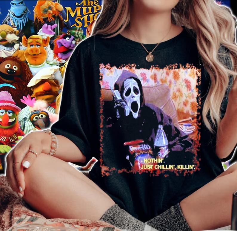 Let's Watch Scary Movies Nothin' Chillin Killin Horror Shirt t-shirt