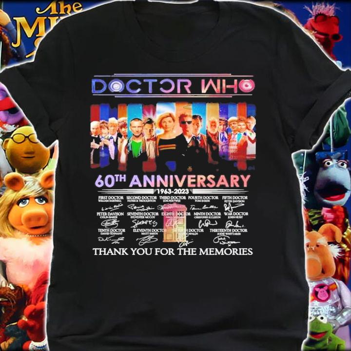 New Doctor Who 60th anniversary 1963 2023 thank you for the memories shirt t-shirt