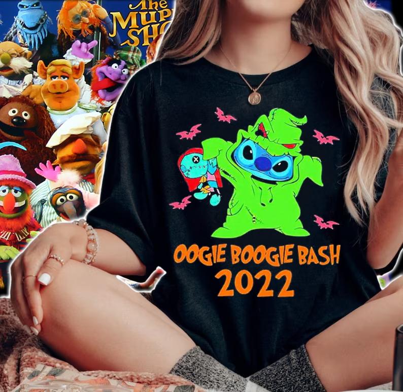Oogie Boogie Bash 2022 Stitch & Angel Stitch Halloween Disney Stitch Shirt t-shirt woman shirt