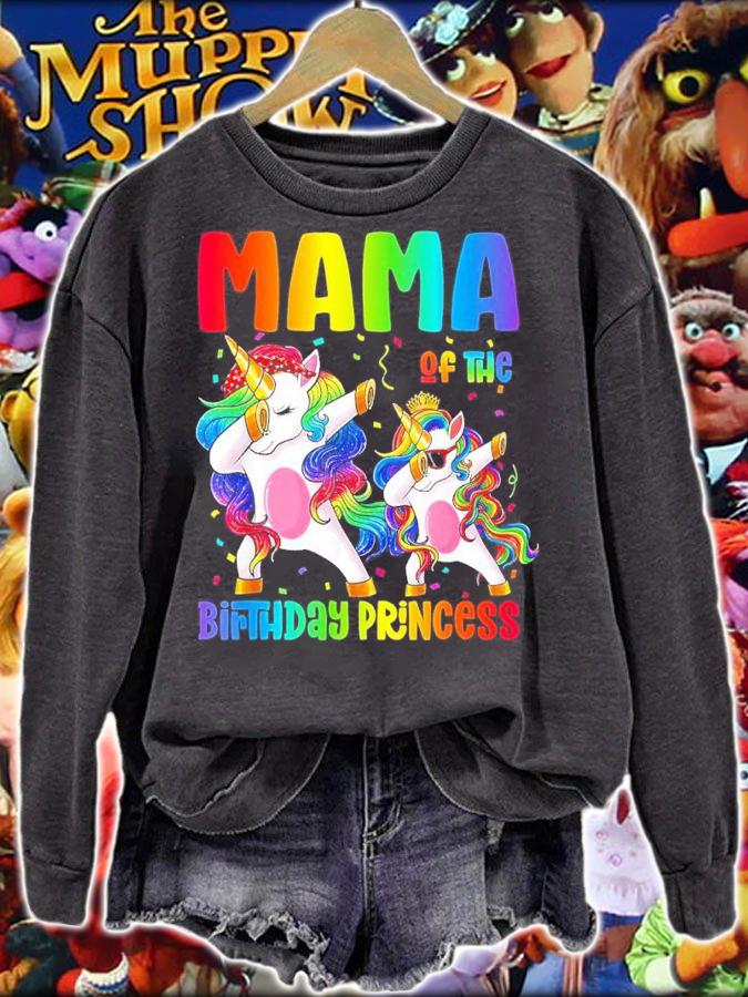 Mama Of The Birthday Girl Dabbing Princess Unicorn Mom T-shirt t-shirt sweatshirt