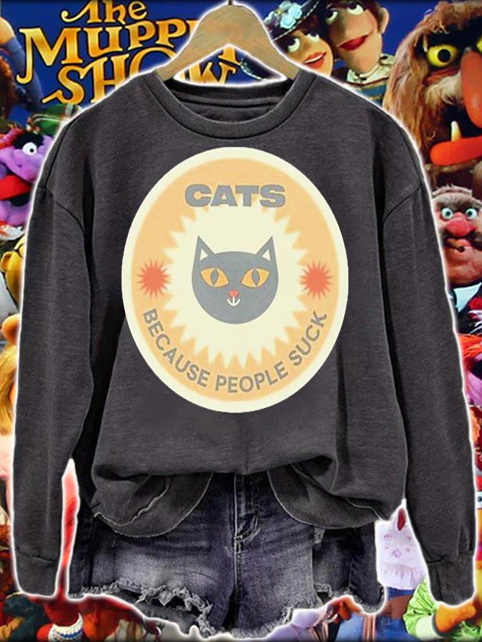 Cats Because People Suck T-Shirt t-shirt sweatshirt