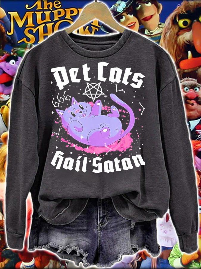 Satanic Cat Astrology Witchcraft Pet Cats Hail Satan shirt t-shirt sweatshirt