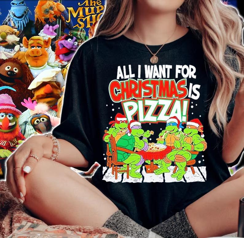 Teenage Mutant Ninja Turtles Pizza For Christmas Shirt t-shirt woman shirt