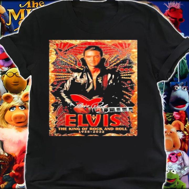 Elvis Presley The King Of Rock And Roll 1935-2022 Signature Posters Shirt t-shirt