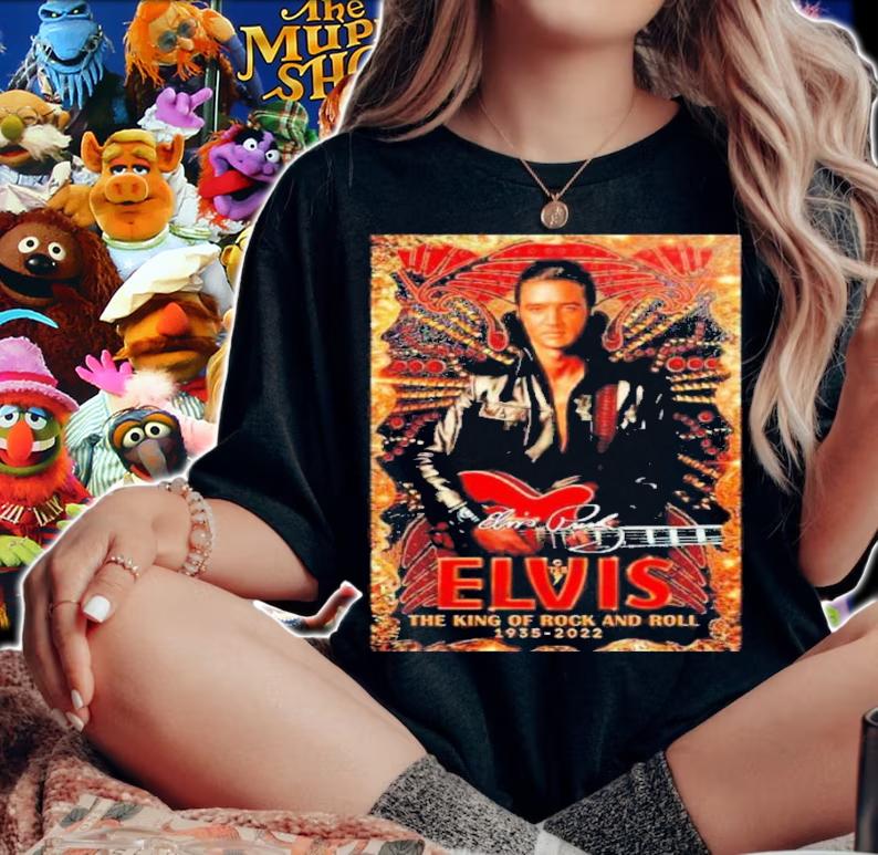 Elvis Presley The King Of Rock And Roll 1935-2022 Signature Posters Shirt t-shirt