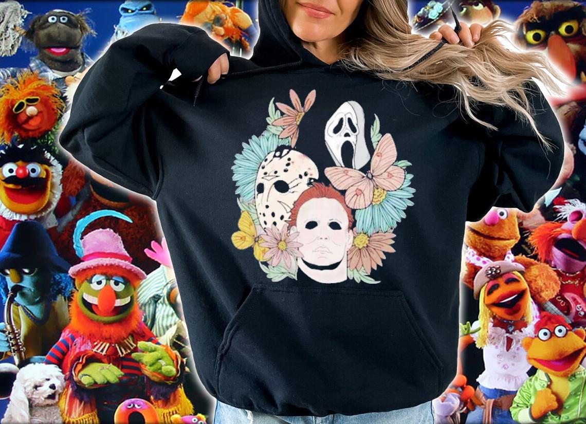 Halloween Scream Jason Michael Myers Horror Movie Floral T-Shirt t-shirt hoodie