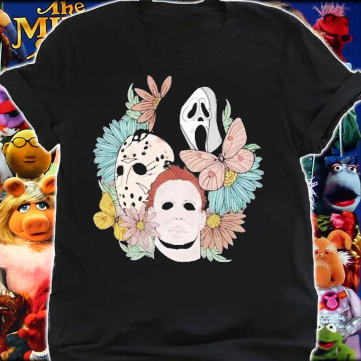 Halloween Scream Jason Michael Myers Horror Movie Floral T-Shirt t-shirt shirt