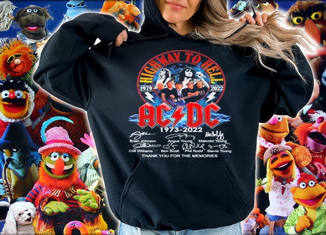 Highway To Hell ACDC 1973-2022 Signatures Thank You For The Memories Shirt t-shirt