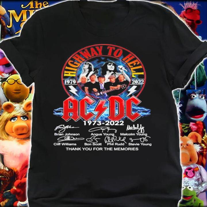 Highway To Hell ACDC 1973-2022 Signatures Thank You For The Memories Shirt t-shirt