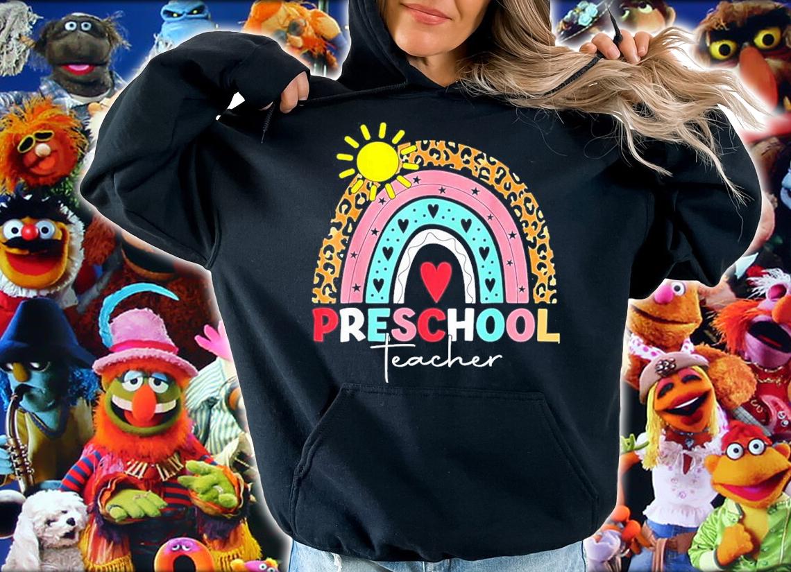 Preschool Teacher Boho Rainbow Leopard Shirt t-shirt hoodie