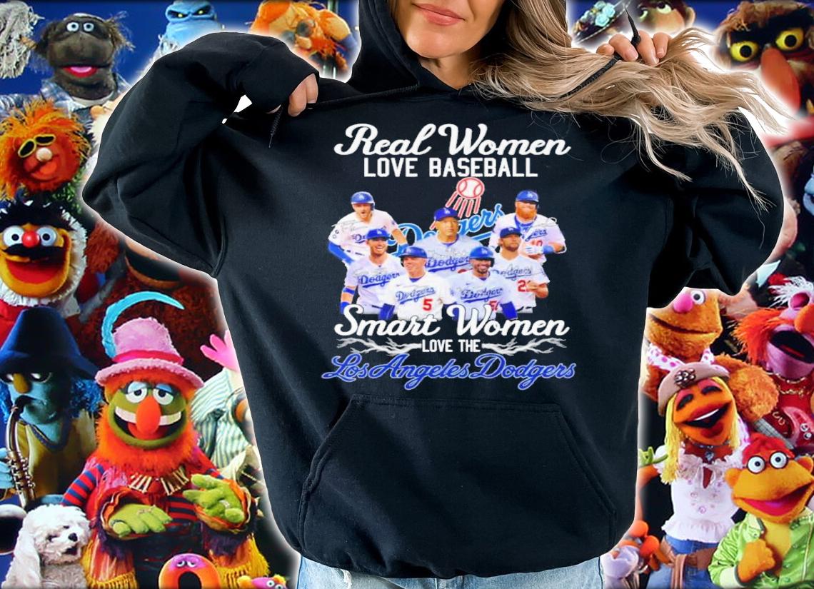 Real Women Love Baseball Smart Women Love The Los Angeles Dodgers Signatures Shirt t-shirt hoodie