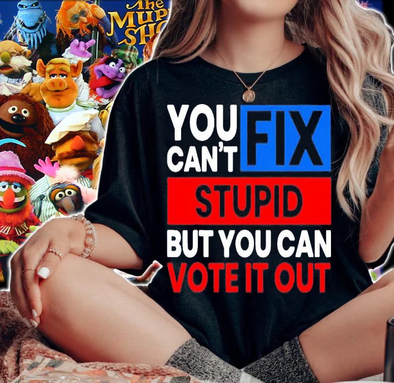 You Cant Fix Stupid But You Can Vote It Out Anti Biden USA T-Shirt t-shirt woman shirt
