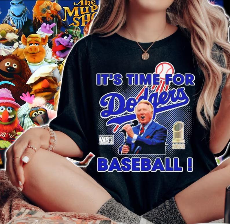 Vin Scully It's Time For Dodgers Baseball Shirt t-shirt
