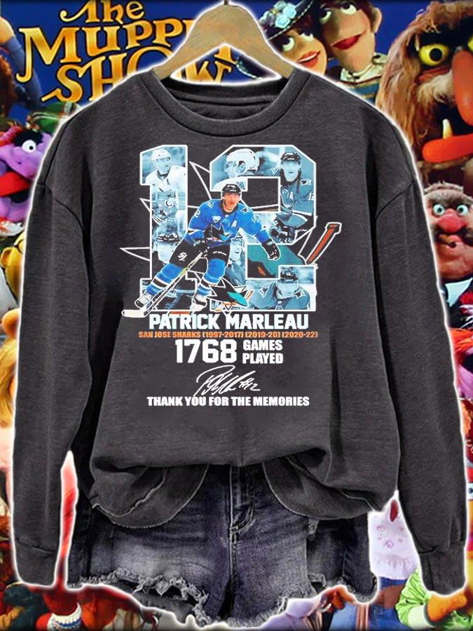 12 Patrick Marleau San Jose Sharks 1997 2022 Thank You For The Memories Signature T-Shirt t-shirt