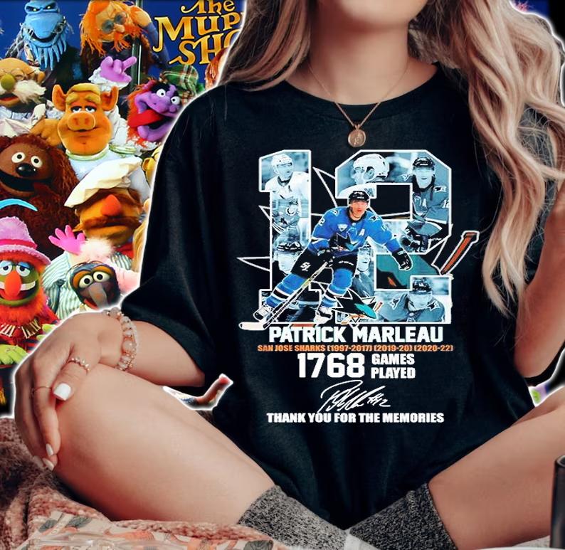 12 Patrick Marleau San Jose Sharks 1997 2022 Thank You For The Memories Signature T-Shirt t-shirt