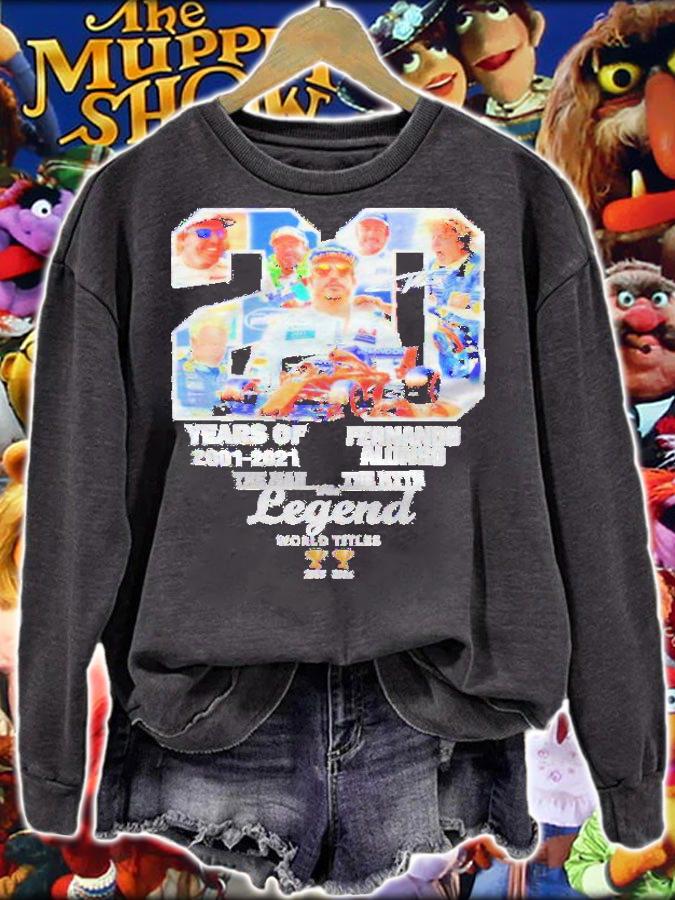 20 years of Fernando Alonso 2001 2021 the man the myth the legend shirt t-shirt sweatshirt