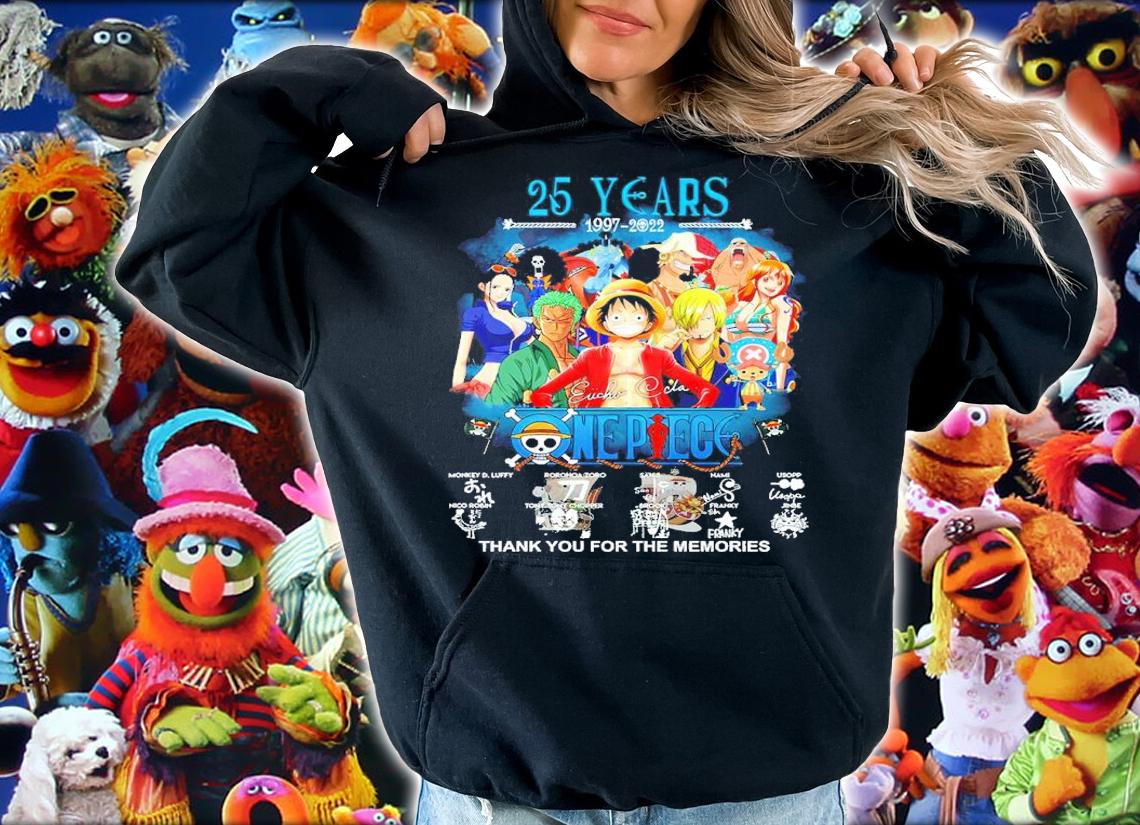 25 Years 1997-2022 Eiichiro Oda One Piece Signatures Thank You For The Memories Shirt t-shirt