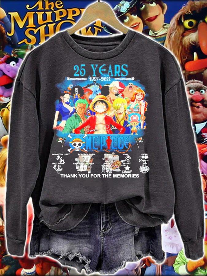 25 Years 1997-2022 Eiichiro Oda One Piece Signatures Thank You For The Memories Shirt t-shirt