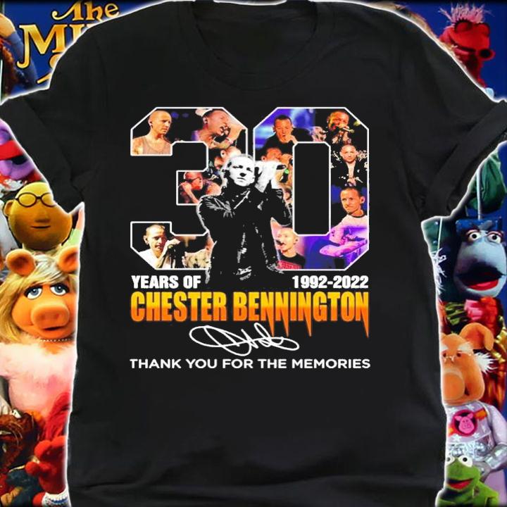 30 Years Of 1992-2022 Chester Bennington Signatures Thank You For The Memories Shirt t-shirt shirt