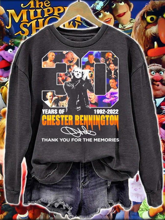 30 Years Of 1992-2022 Chester Bennington Signatures Thank You For The Memories Shirt t-shirt sweatshirt