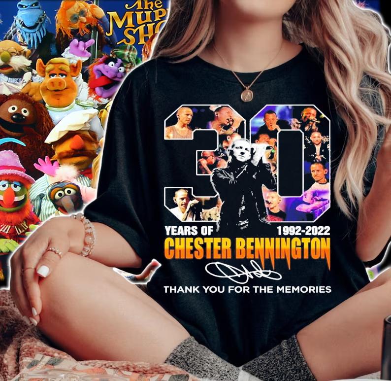 30 Years Of 1992-2022 Chester Bennington Signatures Thank You For The Memories Shirt t-shirt woman shirt