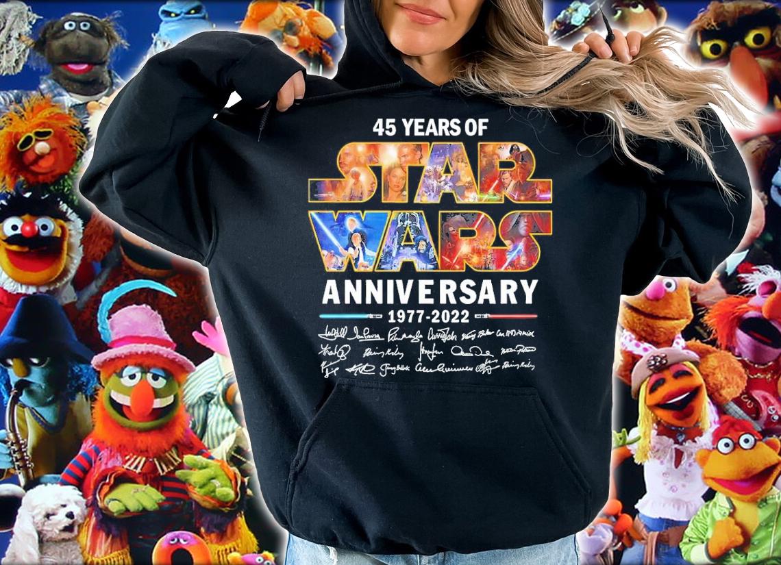 45 Years Of Star Wars Anniversary 1977-2022 Character Signatures Shirt t-shirt