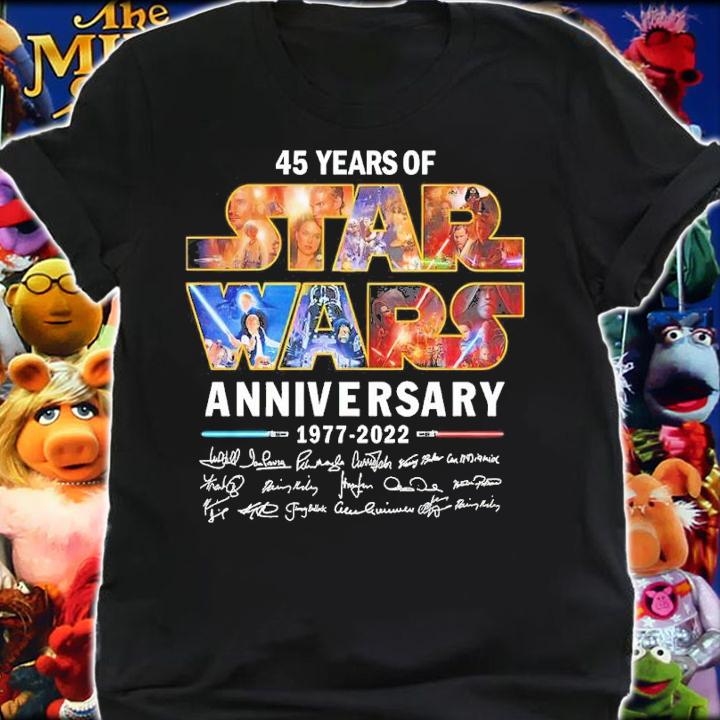 45 Years Of Star Wars Anniversary 1977-2022 Character Signatures Shirt t-shirt