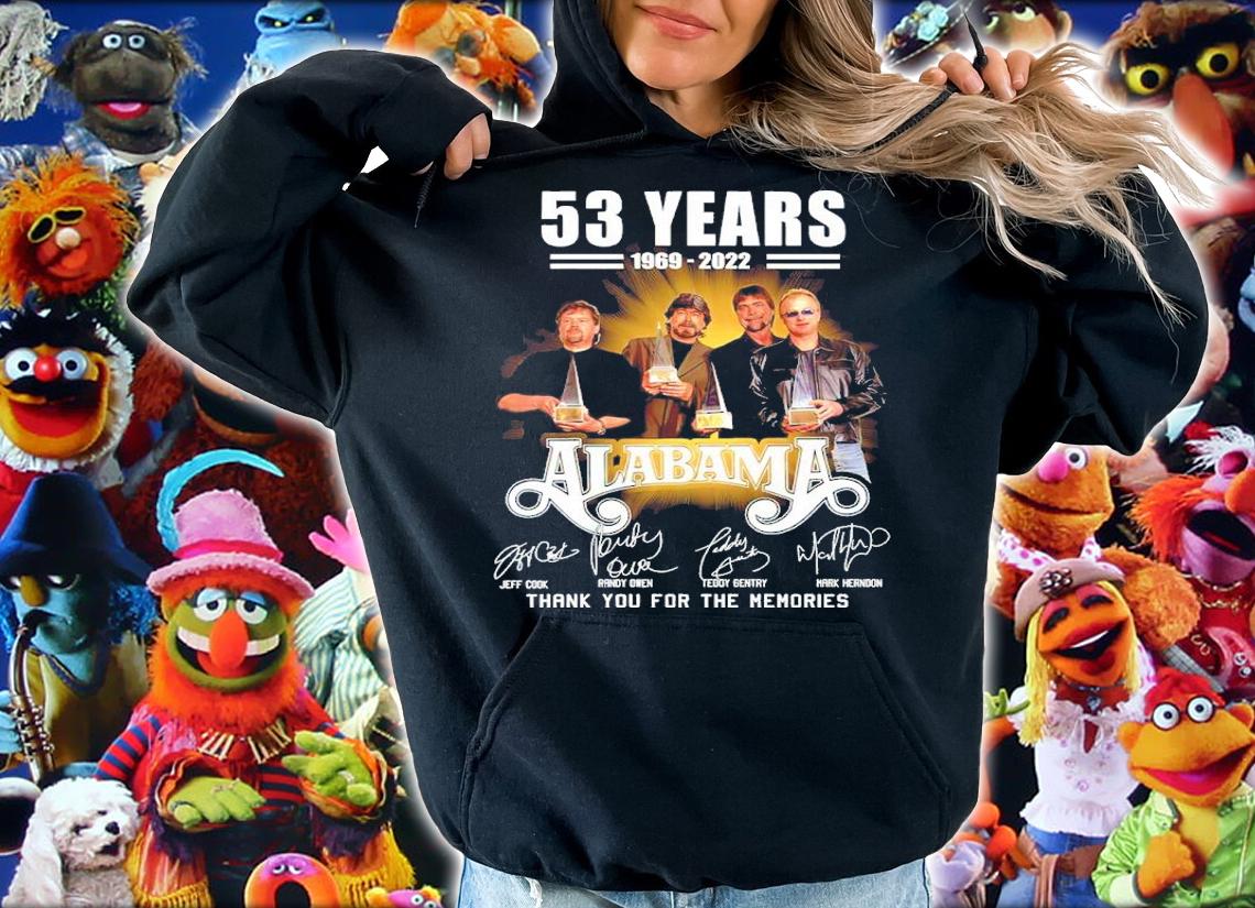 53 Years 1969-2022 Alabama Signatures Thank You For The Memories Shirt t-shirt